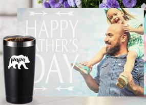 img 1 attached to 🐻 Papa Bear 20 OZ Tumbler: The Perfect Gift for Fathers Day, Birthdays, and Christmas!