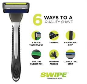 img 2 attached to SWIPE Premium Men's 6-Blade Razor Refills (24) - Superior Shaving Performance and Value