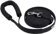pettom dog obedience recall training agility lead with soft padded handle – heavy duty tracking line for play, camping, beach, backyard – (medium 20ft foam handle, black) логотип
