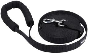 img 4 attached to Pettom Dog Obedience Recall Training Agility Lead with Soft Padded Handle – Heavy Duty Tracking Line for Play, Camping, Beach, Backyard – (Medium 20Ft Foam Handle, Black)
