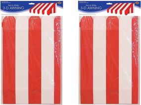 img 3 attached to 🎪 Beistle 3-D Awning Wall Decorations, Red/White, Set of 2, 24.75 x 8.75 inches