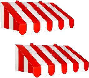 img 4 attached to 🎪 Beistle 3-D Awning Wall Decorations, Red/White, Set of 2, 24.75 x 8.75 inches