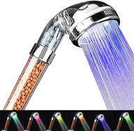 🚿 sukkort led shower head with handheld - 7 color changing high pressure showerhead for water saving, repairing dry skin & hair loss (hose not included) logo