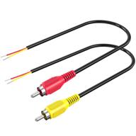 🔌 адаптер uiinosoo rca на кабель для динамиков, 18 awg, 2 шт. вилка rca на обнаженный конец кабеля - 1 фут аудиокабеля, красный и желтый логотип