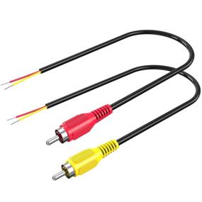 img 4 attached to 🔌 UIInosoo RCA to Speaker Wire Adapter, 18AWG 2 Pack RCA Male Plug to Bare Cable Open End - 1ft Audio Cable, Red and Yellow