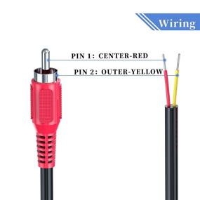 img 3 attached to 🔌 UIInosoo RCA to Speaker Wire Adapter, 18AWG 2 Pack RCA Male Plug to Bare Cable Open End - 1ft Audio Cable, Red and Yellow