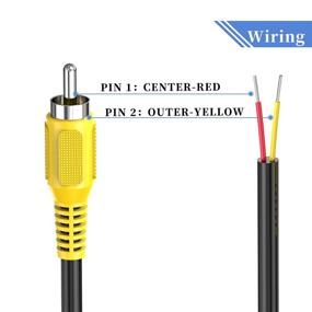 img 2 attached to 🔌 UIInosoo RCA to Speaker Wire Adapter, 18AWG 2 Pack RCA Male Plug to Bare Cable Open End - 1ft Audio Cable, Red and Yellow