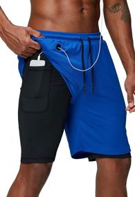 img 4 attached to Running Shorts Workout Quick Pocket Sports & Fitness for Team Sports