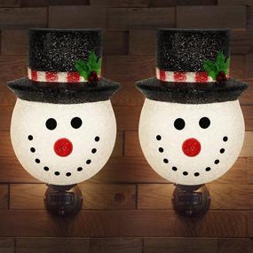 img 4 attached to 🎅 2PCS XIFEINIU Christmas Snowman Porch Light Covers - Holiday Decorations for Outdoor and Indoor Porch Lights, Garage Lights, Wall Lights