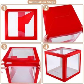 img 2 attached to 🎄 Aneco 3 Pack Christmas Storage Boxes: Transparent Joy, Large Size & Festive Red Décor - Perfect for Parties, Weddings, Home Fireplace & Holiday Decorations