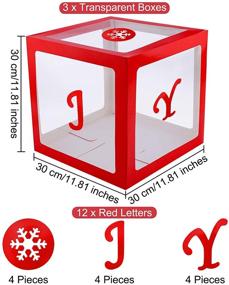 img 3 attached to 🎄 Aneco 3 Pack Christmas Storage Boxes: Transparent Joy, Large Size & Festive Red Décor - Perfect for Parties, Weddings, Home Fireplace & Holiday Decorations