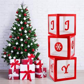 img 4 attached to 🎄 Aneco 3 Pack Christmas Storage Boxes: Transparent Joy, Large Size & Festive Red Décor - Perfect for Parties, Weddings, Home Fireplace & Holiday Decorations