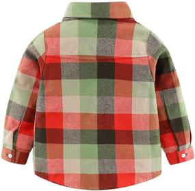 img 2 attached to Mud Kingdom Boys' Plaid Cotton Flannel Dress Shirt with Roll-up Long Sleeves