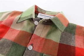 img 1 attached to Mud Kingdom Boys' Plaid Cotton Flannel Dress Shirt with Roll-up Long Sleeves