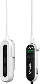 img 3 attached to Быстрое зарядное устройство для автомобиля RapidX X5 Plus: 5 USB-портов, QC 3.0/Type C, черное на белом - эффективное решение для зарядки в автомобиле.