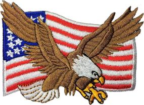 img 1 attached to 🦅 Bald Eagle Patch with American Flag Embroidery - Iron/Sew On by Ranger Return (1 Piece)