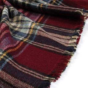 img 2 attached to 🧣 Модный зимний бесконечный шарф «Тренди Тартан» для мужчин: серая клетчатая шарфанда зимний аксессуар