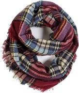 🧣 trendy tartan winter infinity scarf for men: grey plaid scarfands winter accessory logo