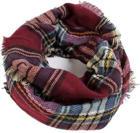 img 3 attached to 🧣 Модный зимний бесконечный шарф «Тренди Тартан» для мужчин: серая клетчатая шарфанда зимний аксессуар