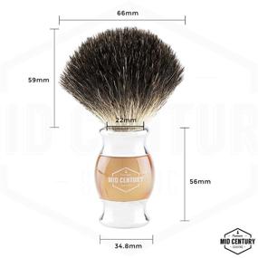 img 2 attached to 🪥 Premium Black Badger Hair Shaving Brush - Metal and Faux Horn (Acrylic) - Mid Century Design for the Ultimate Wet Shave (Brown)