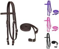 tahoe tack plain double layer nylon 🐴 headstall with reins - in various colors & sizes logo