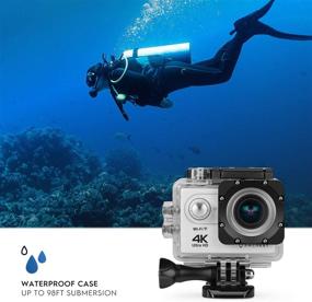 img 2 attached to 📷 Amcrest GO 4K Экшн-камера 60 кадров в секунду, Элитная 16МП@60 кадров в секунду Подводная водонепроницаемая камера с углом обзора 170°, Спортивная WiFi-камера, Пульт дистанционного управления, Батарея и Комплект креплений, AC4K-600