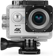 📷 amcrest go 4k экшн-камера 60 кадров в секунду, элитная 16мп@60 кадров в секунду подводная водонепроницаемая камера с углом обзора 170°, спортивная wifi-камера, пульт дистанционного управления, батарея и комплект креплений, ac4k-600 логотип