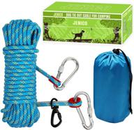 🐕 portable 50ft reflective dog tie-out cable for camping - overhead trolley system for dogs up to 300lbs - ideal dog lead for yard, camping, parks, and outdoor events logo