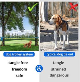 img 1 attached to 🐕 Portable 50ft Reflective Dog Tie-Out Cable for Camping - Overhead Trolley System for Dogs up to 300lbs - Ideal Dog Lead for Yard, Camping, Parks, and Outdoor Events