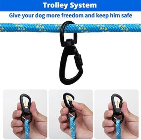 img 3 attached to 🐕 Portable 50ft Reflective Dog Tie-Out Cable for Camping - Overhead Trolley System for Dogs up to 300lbs - Ideal Dog Lead for Yard, Camping, Parks, and Outdoor Events