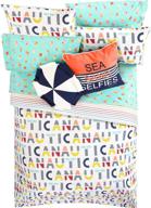 🐠 nautica tropical fish cotton-rich full size kids sheet set - orange fish design on aqua ground logo