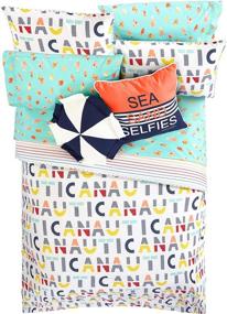 img 3 attached to 🐠 Nautica Tropical Fish Cotton-Rich Full Size Kids Sheet Set - Orange Fish Design on Aqua Ground