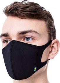 img 2 attached to 🎭 Airinum Lite Air Mask - Reusable Face Mask for Men, Women, and Kids | Washable, Comfortable, and Lightweight Cloth Mask with 2 Filters and Head-clip (Size M, Storm Black)