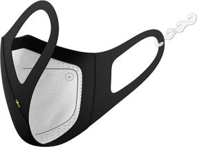 img 1 attached to 🎭 Airinum Lite Air Mask - Reusable Face Mask for Men, Women, and Kids | Washable, Comfortable, and Lightweight Cloth Mask with 2 Filters and Head-clip (Size M, Storm Black)