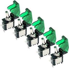 img 3 attached to RKURCK 12V 20A Green Cover Green LED Toggle Switch Illuminated 3 Pin On/Off SPST Switch For Car Automotive Boat Pack Of 5 (Green)