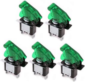 img 4 attached to RKURCK 12V 20A Green Cover Green LED Toggle Switch Illuminated 3 Pin On/Off SPST Switch For Car Automotive Boat Pack Of 5 (Green)