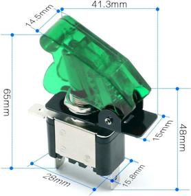 img 1 attached to RKURCK 12V 20A Green Cover Green LED Toggle Switch Illuminated 3 Pin On/Off SPST Switch For Car Automotive Boat Pack Of 5 (Green)