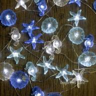 🌊 nautical theme decorative string lights - impress life under the sea sand dollars seahorse beach lights with battery & usb plug-in and remote control - 10ft 30 leds for covered outdoor camping, wedding, birthday party логотип