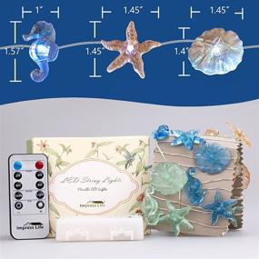 img 1 attached to 🌊 Nautical Theme Decorative String Lights - Impress Life Under The Sea Sand Dollars Seahorse Beach Lights with Battery & USB Plug-in and Remote Control - 10ft 30 LEDs for Covered Outdoor Camping, Wedding, Birthday Party