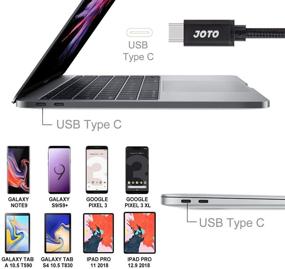 img 1 attached to 🔌 JOTO Провод Type C Extra Long 10ft, USB-C 3.1 Type-C к USB 3.0 Type A Провод для зарядки и передачи данных - из прочной плетеной нейлоновой ткани для iPad Pro 12.9 / 11, Galaxy Ultra S20+, S10, S9, Note 10, 9, Tab S4, Nintendo Switch - Черный.