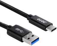 🔌 joto провод type c extra long 10ft, usb-c 3.1 type-c к usb 3.0 type a провод для зарядки и передачи данных - из прочной плетеной нейлоновой ткани для ipad pro 12.9 / 11, galaxy ultra s20+, s10, s9, note 10, 9, tab s4, nintendo switch - черный. логотип