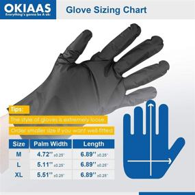 img 1 attached to 🧤 OKIAAS Disposable Medium Black Plastic Gloves, 100 Count - Latex-Free, Thin and Loose-Fitting TPE Gloves for Food Preparation, Cooking, Hair Dyeing