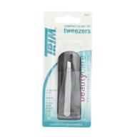 🔍 2-pack of slant point tweezers for precise trimming and compact design logo