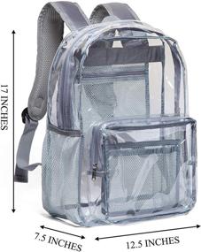 img 3 attached to 🎒 Clear PVC Transparent Backpack with Reinforced Strap for College and Workplace - Vorspack Heavy Duty