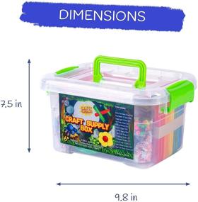 img 2 attached to 🎨 Large Arts & Crafts Kit Box - Over 2,000 Pieces Pompoms, Craft Sticks, Pipe Cleaners, Scissors, & More - Art Supplies Set for Adults & Kids 6-12 - Spacious Organizer Box