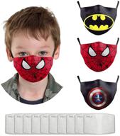 superheroes kid face covering reusable logo