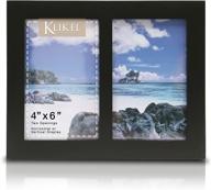 🖼️ klikel photo collage frame - black wooden wall frame - 2 openings – 4x6 pictures - decorative family picture frame - best deal online логотип