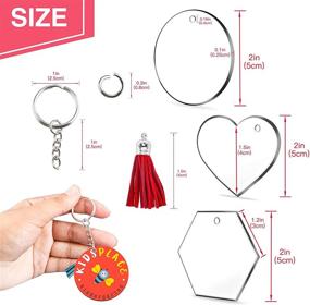 img 3 attached to 🔑 Clear Acrylic Keychain Blanks Set - 120PCS Blanks for Vinyl, Including 30PCS Acrylic Blanks, 30PCS Keychain Tassels, 30PCS Key Chain Rings, and 30PCS Jump Rings - Perfect for DIY Keychain Vinyl Crafting