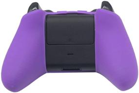 img 1 attached to 🐾 Purple BRHE Cute Skin Cover for Xbox One / Series X/S Controller - Anti-Slip Silicone Grip Protective Case Set with 2 Cat Paw Thumb Grips Caps - Wireless/Wired Gamepad Joystick Accessories (XB One)