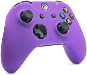 img 3 attached to 🐾 Purple BRHE Cute Skin Cover for Xbox One / Series X/S Controller - Anti-Slip Silicone Grip Protective Case Set with 2 Cat Paw Thumb Grips Caps - Wireless/Wired Gamepad Joystick Accessories (XB One)